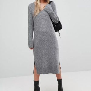 ASOS selected femme deep neck wool dress size S